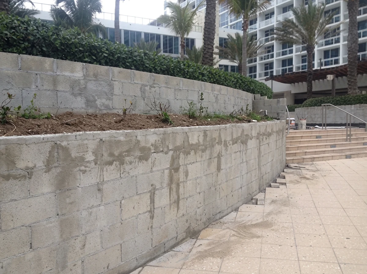 Carillon Hotel — curved wall before the stone cladding (illustration)